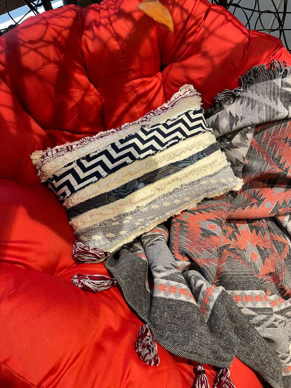 Thumbnail: Distressed Horizontal Patchwork Cushion Covers 12x18"