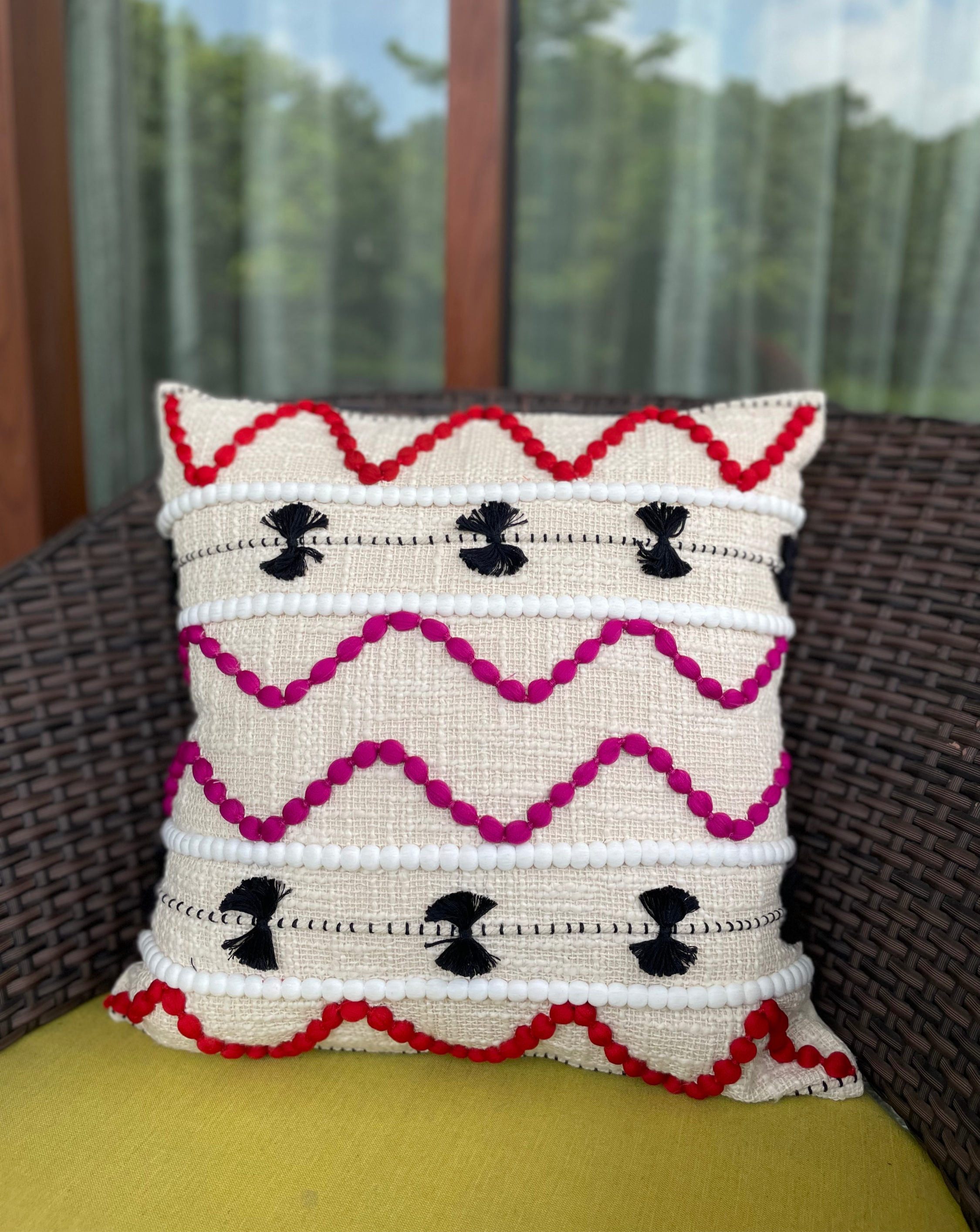Dori Pink Red Ivory Cushion Covers