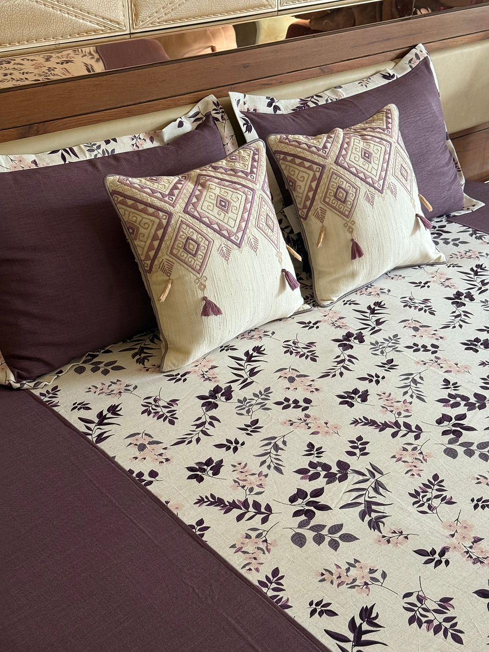 Thumbnail: Bloom Purple Bloom Bedsheet Set
