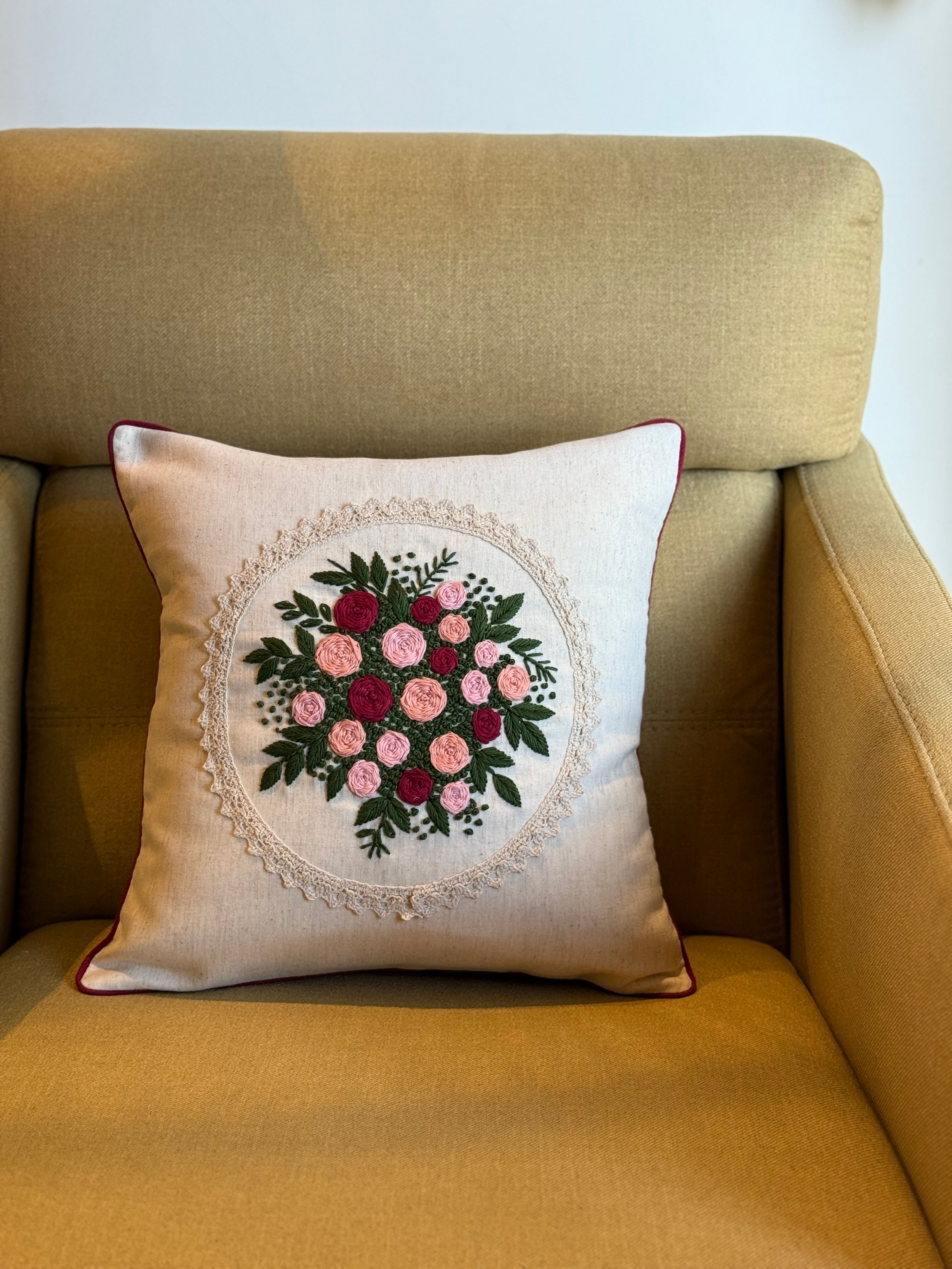 Bloom Rose bouquet Cushion Cover