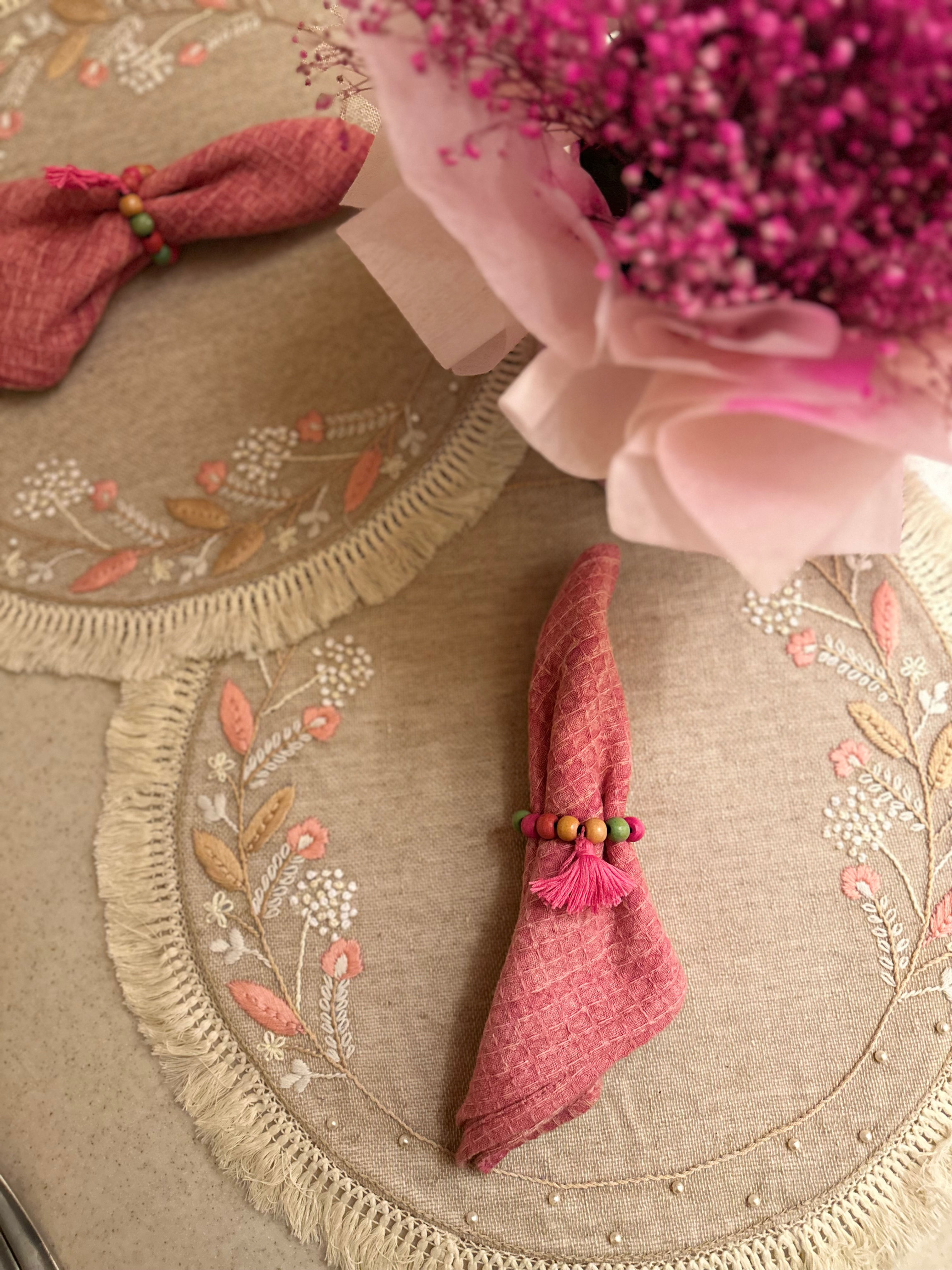 Raw Bloom Valley of Flowers Table Placemats Set