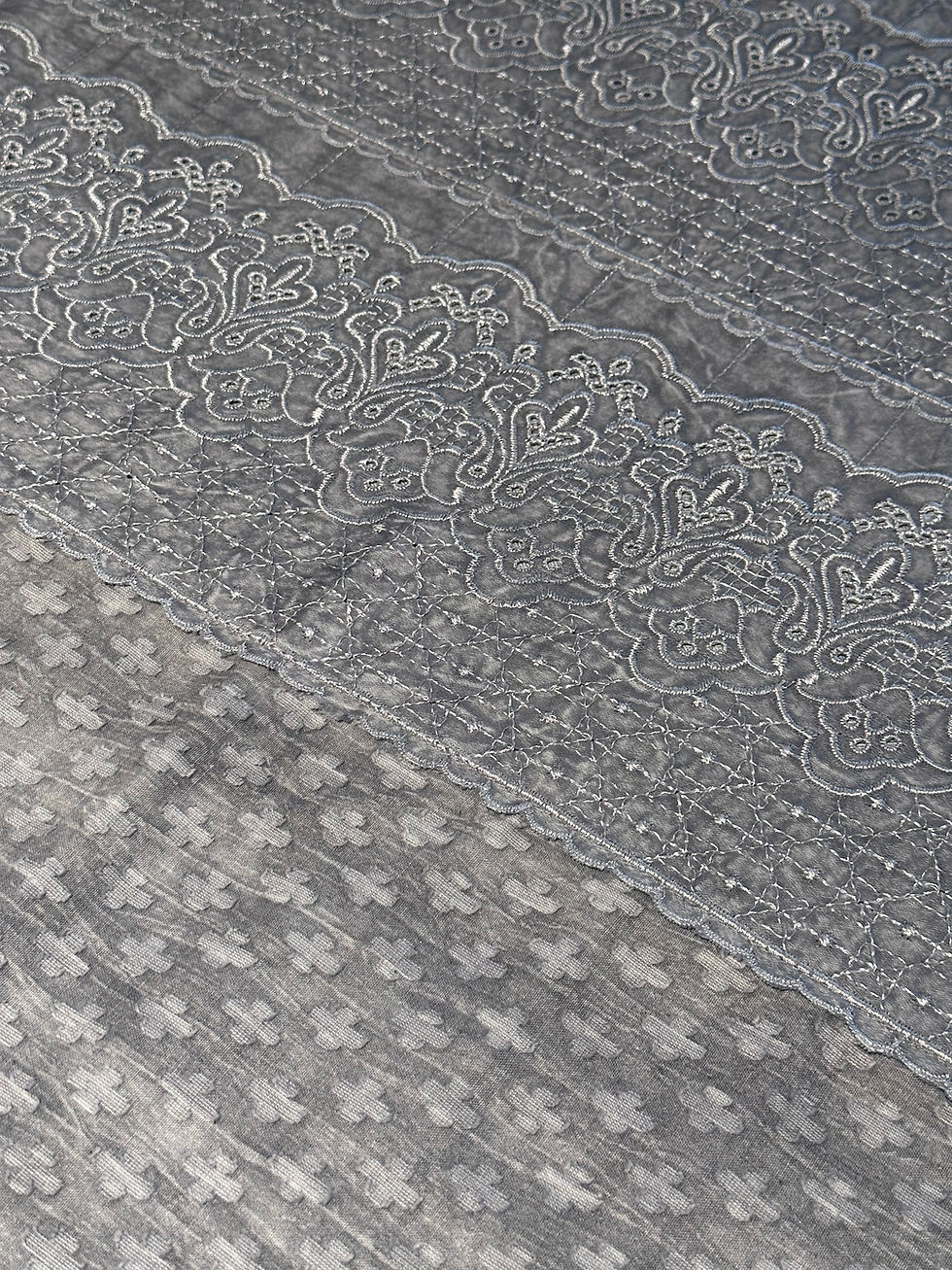 Thumbnail: The Minimalist Grey Cutwork Dohar cum Bedcover