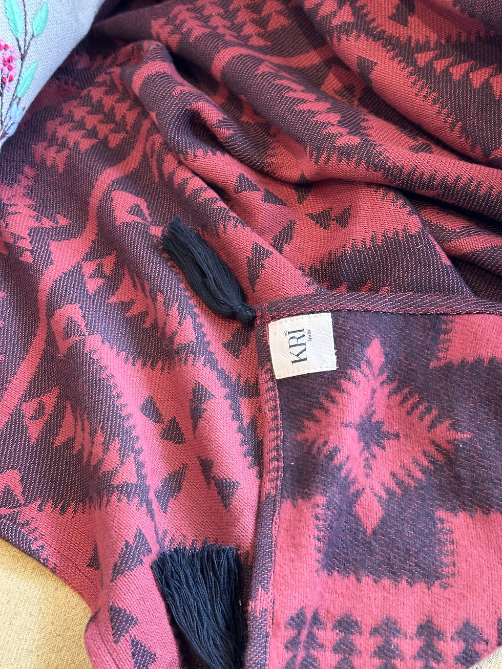 Thumbnail: Melange Black & Red Sofa Throw