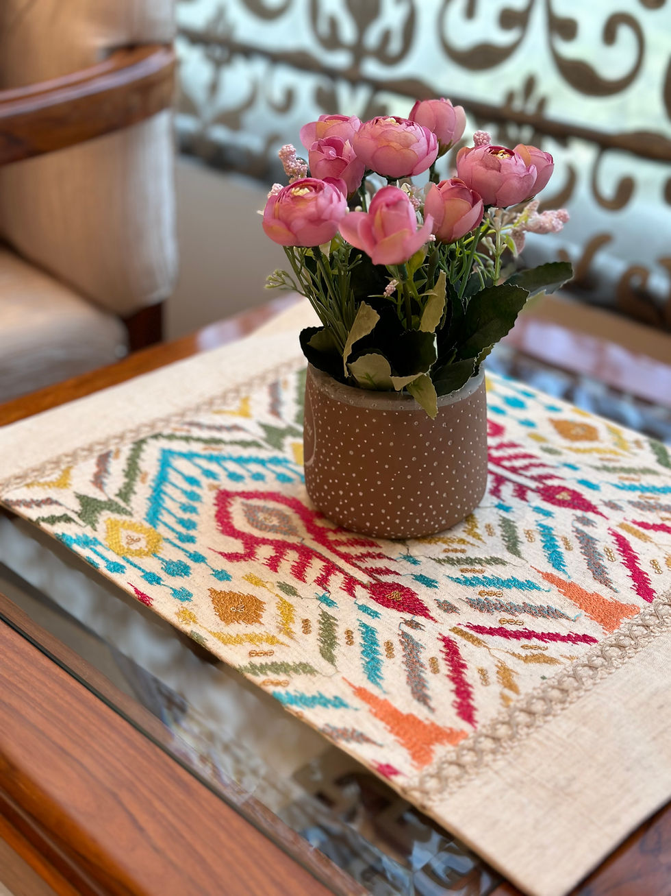 Thumbnail: Pataka Ikkat Festive Table Placemats Set