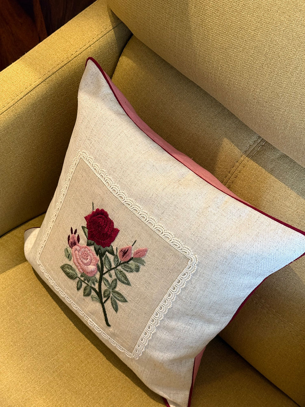 Thumbnail: Bloom Rose Stem Cushion Cover