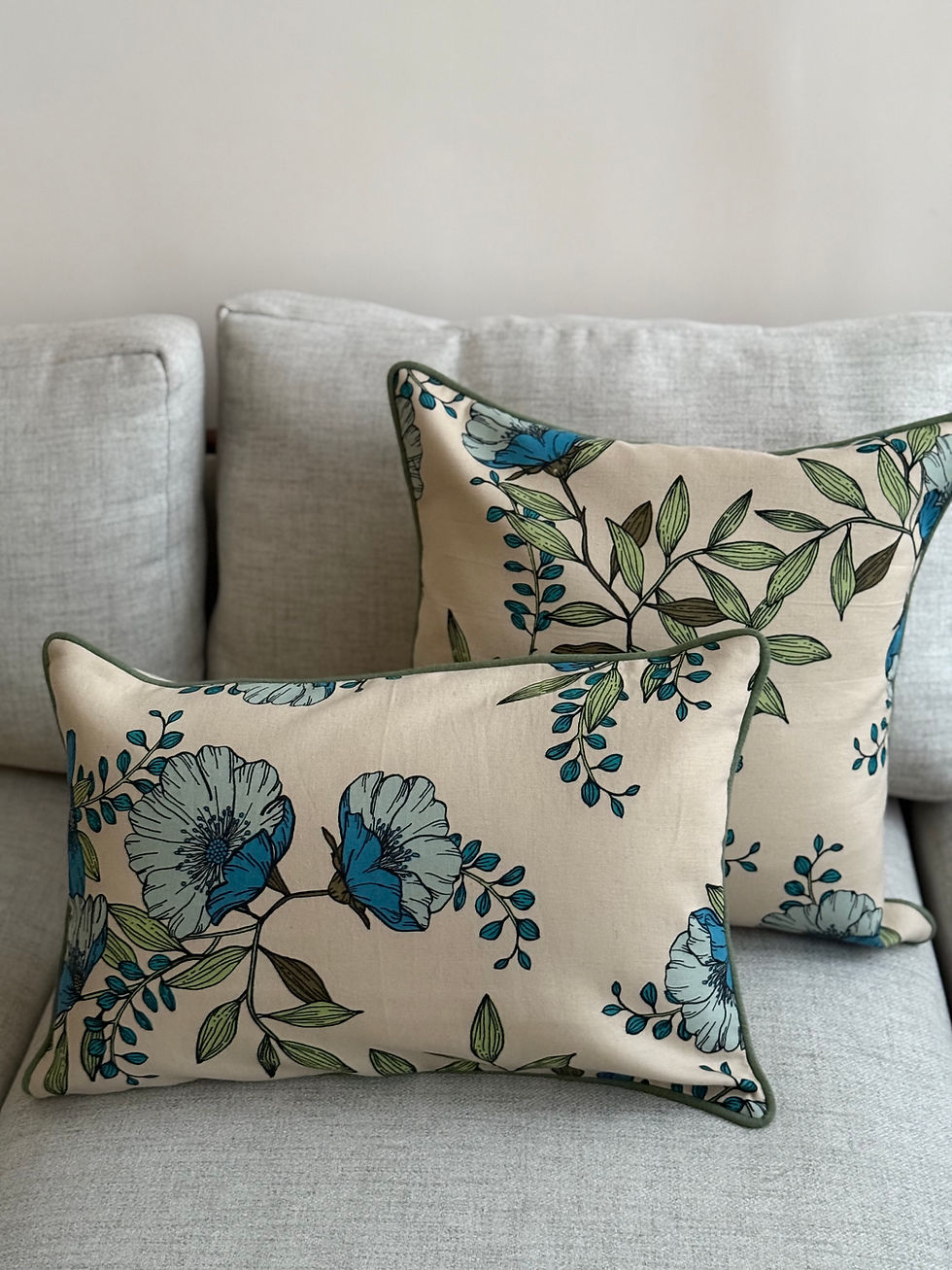 Thumbnail: Bloom Linen Blue Springs Cushion Cover