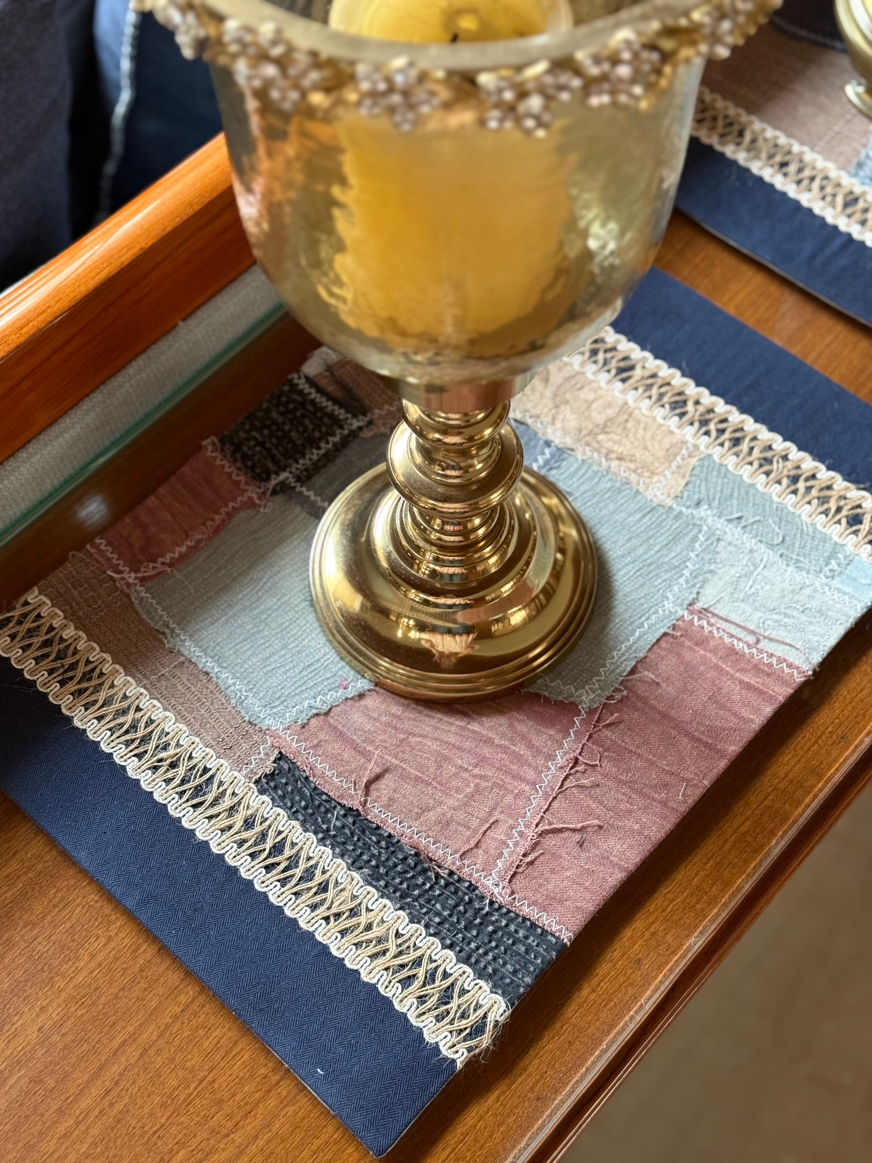 Distressed Denim Patchwork Placemats