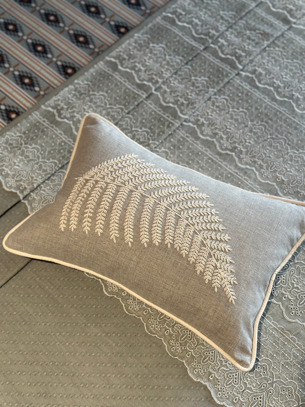 Thumbnail: The Minimalist Sage Cutwork Dohar cum Bedcover