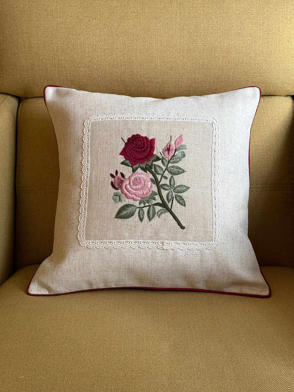 Bloom Rose Stem Cushion Cover