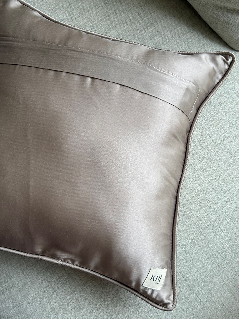 Thumbnail: Pataka Silver Velvet Textured Cushion Cover