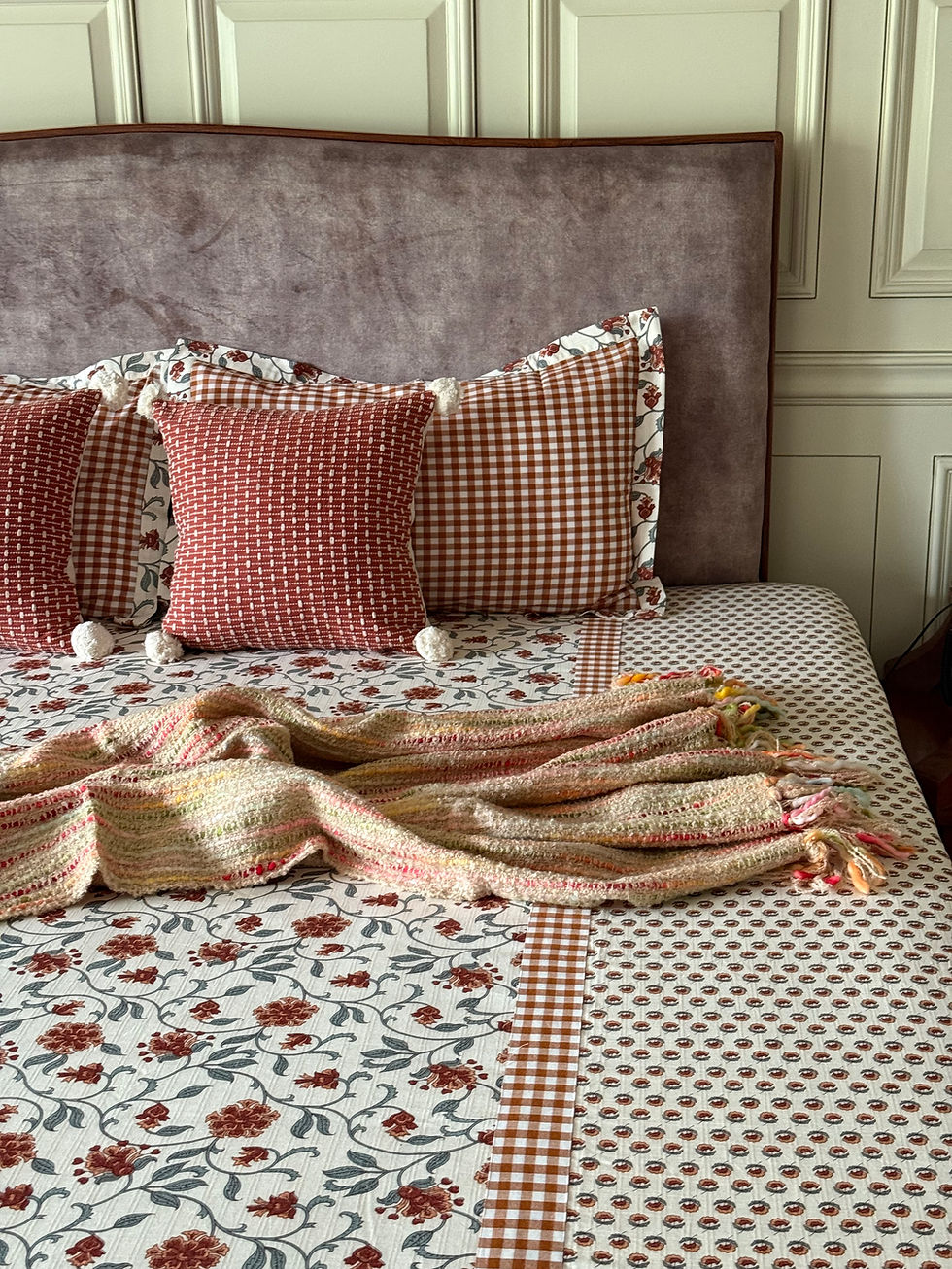 Thumbnail: Bloom Rust Florals Bedsheet Set