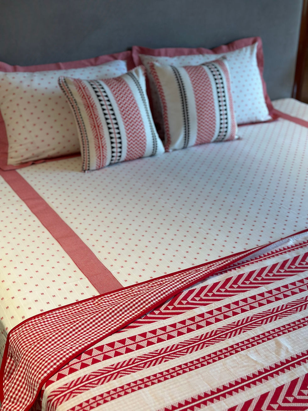 Thumbnail: The Minimalist Red Jacquard Stripe Dohar