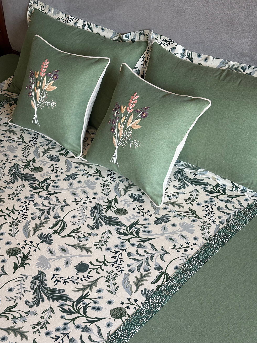 Bloom Forest Green Bedsheet Set