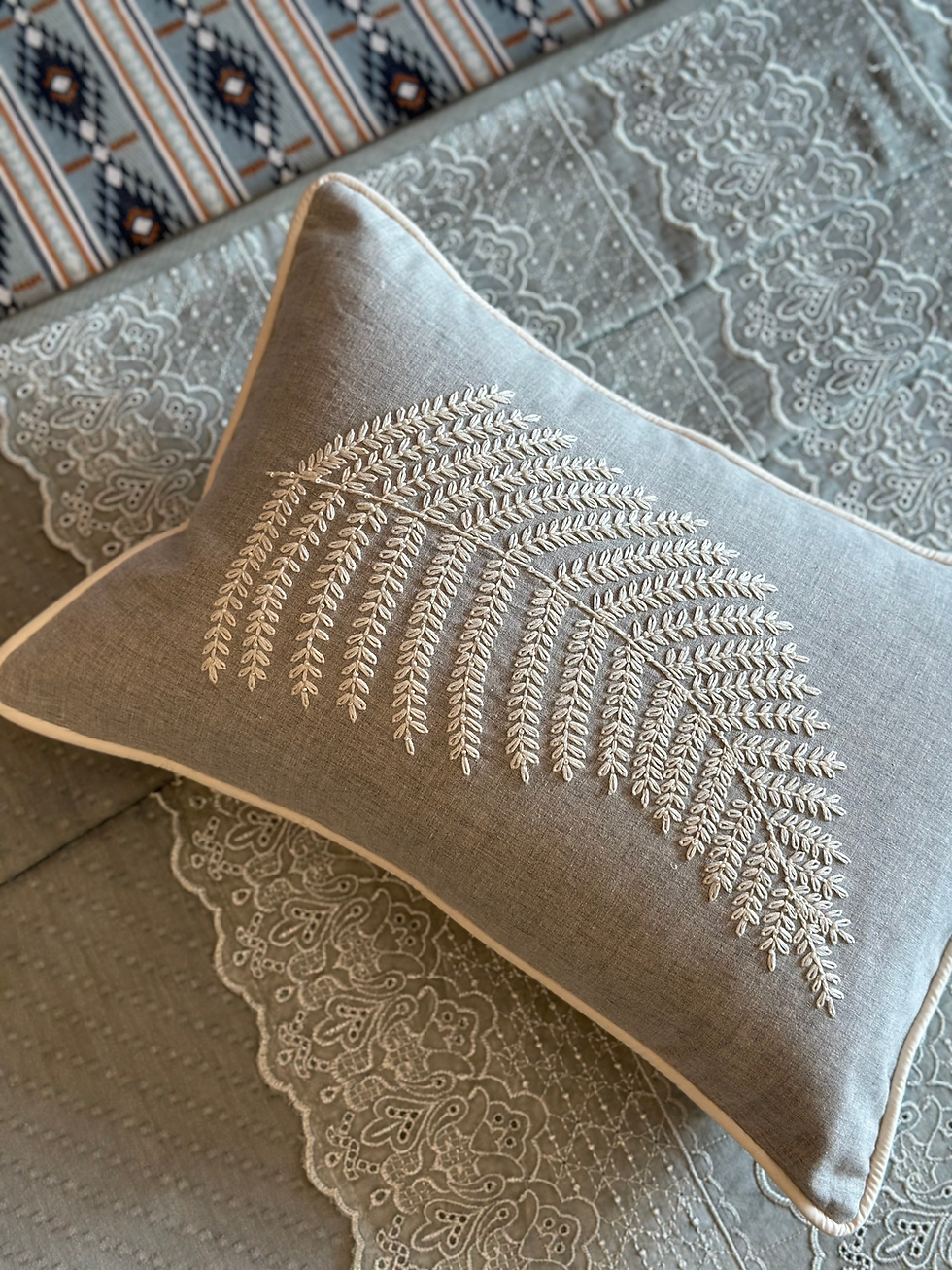 Thumbnail: Bloom Pearl leaf Cushion Cover