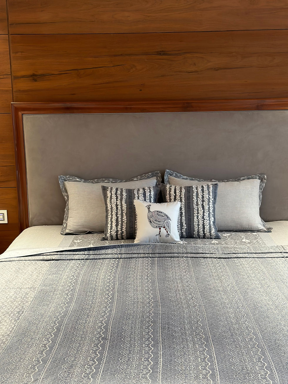 Thumbnail: The Minimalist Grey Cutwork Dohar cum Bedcover