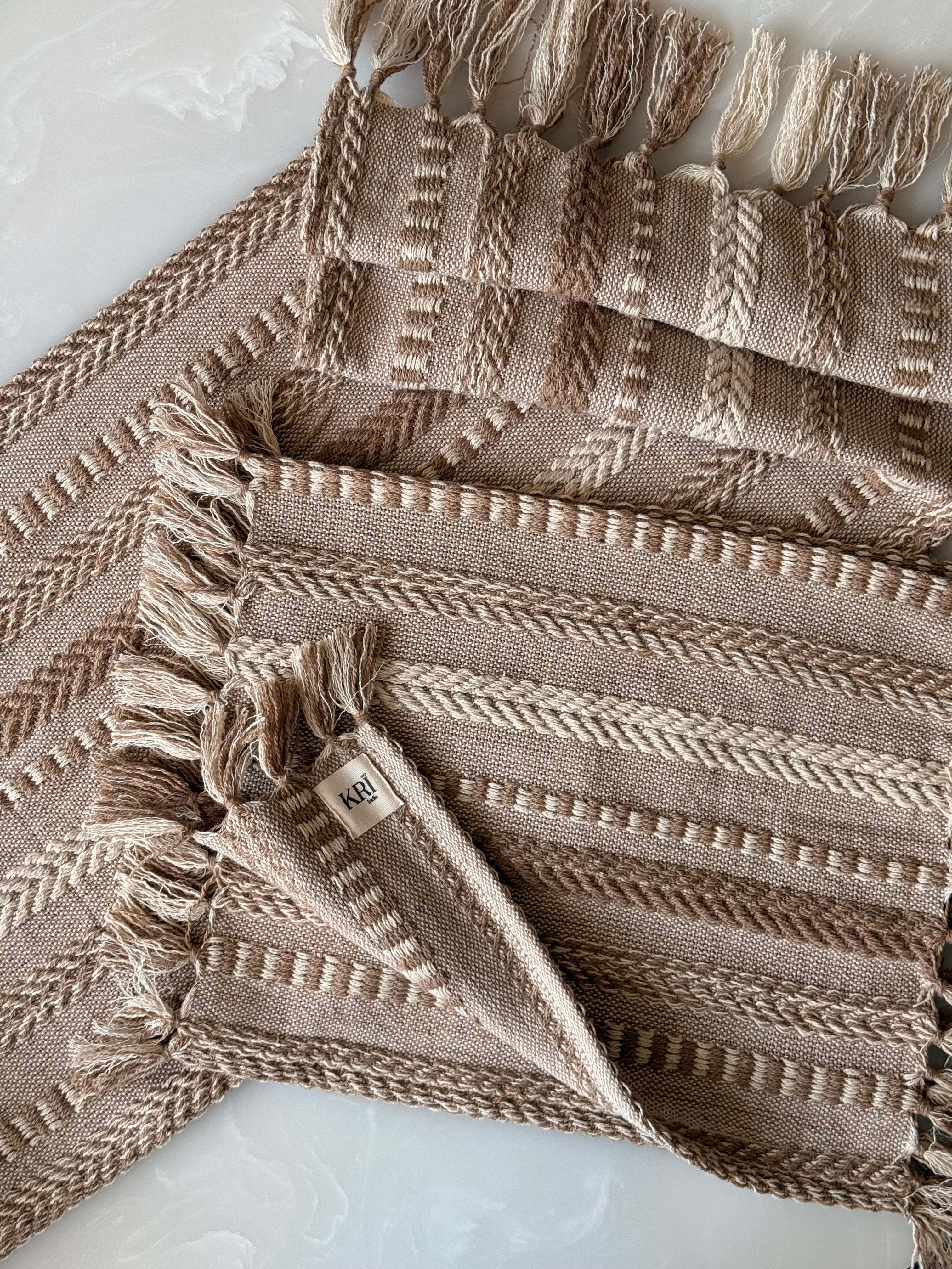 Distressed Beige Braid Table Placemats