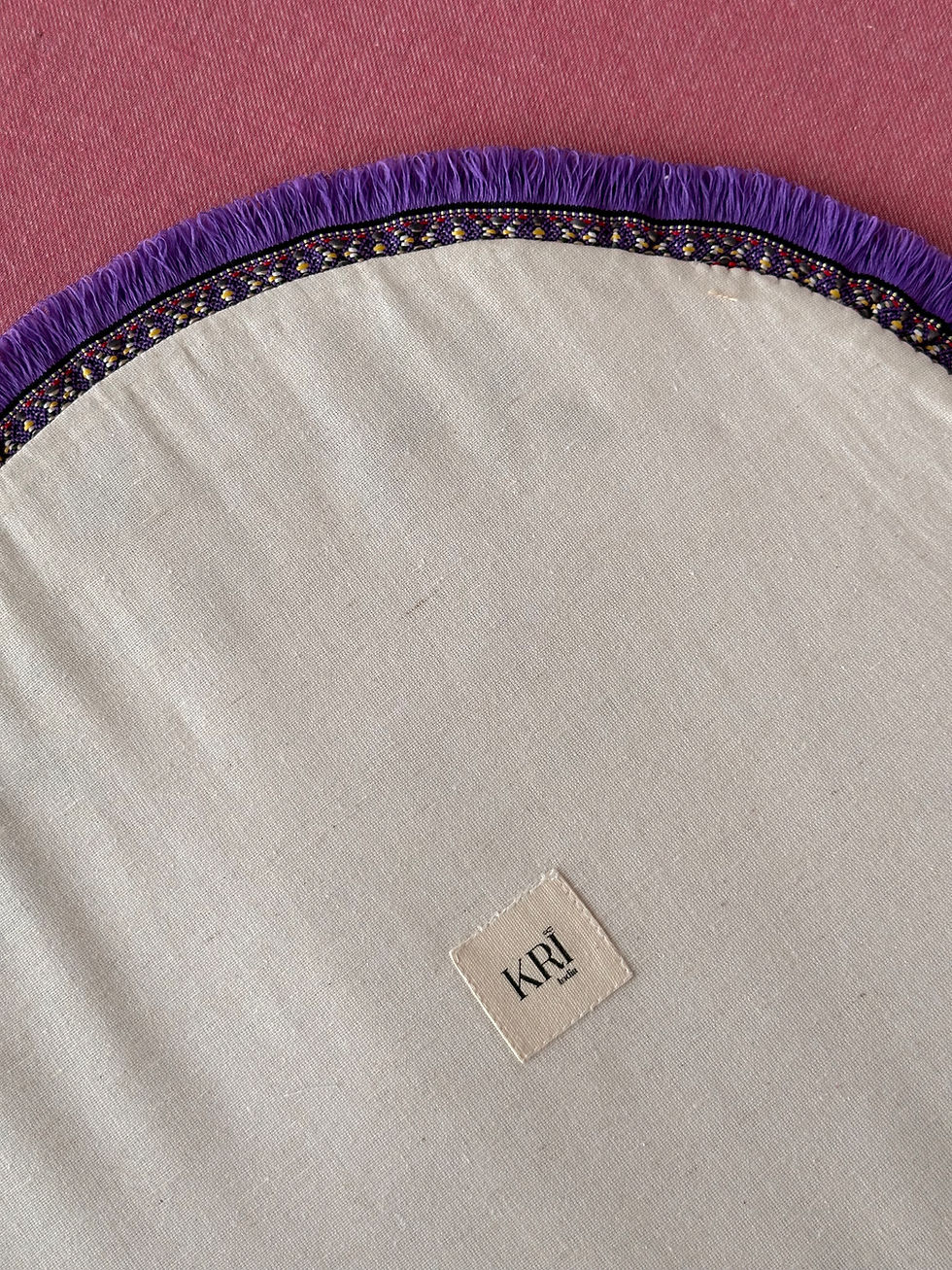 Thumbnail: Bloom Lavender Round Fringed Placemats Set