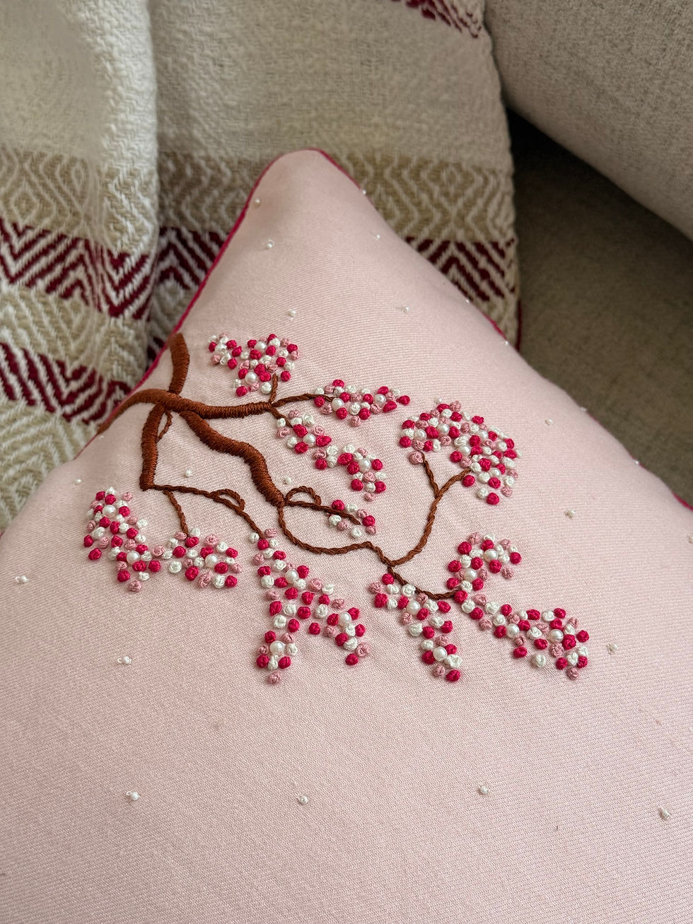 Thumbnail: Bloom Pink Cherry Blossoms Cushion Cover