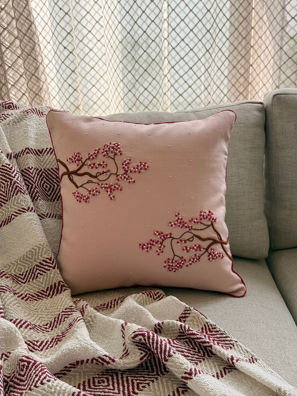 Thumbnail: Bloom Pink Cherry Blossoms Cushion Cover