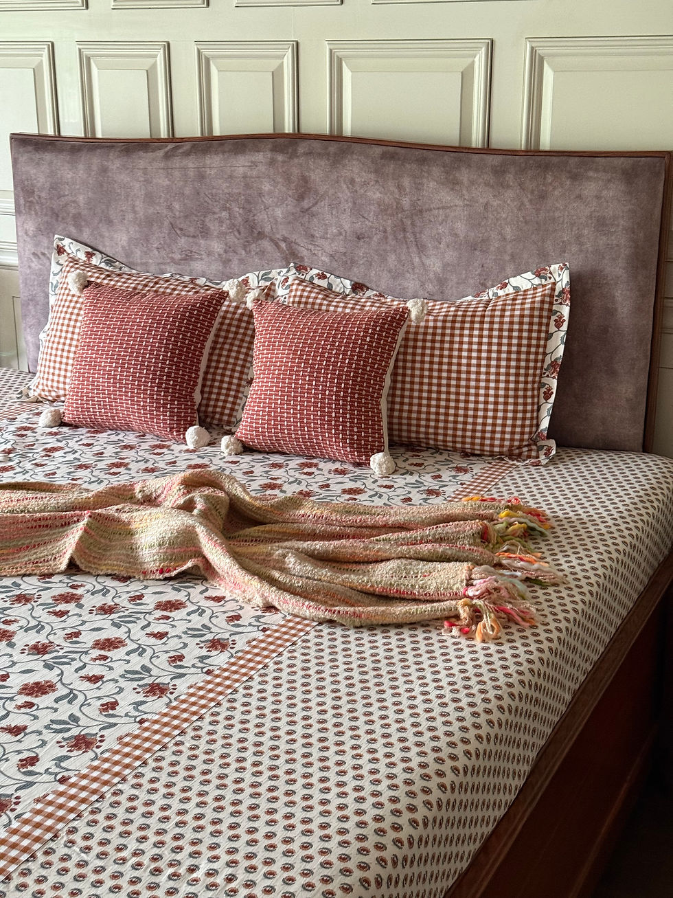 Thumbnail: Bloom Rust Florals Bedsheet Set