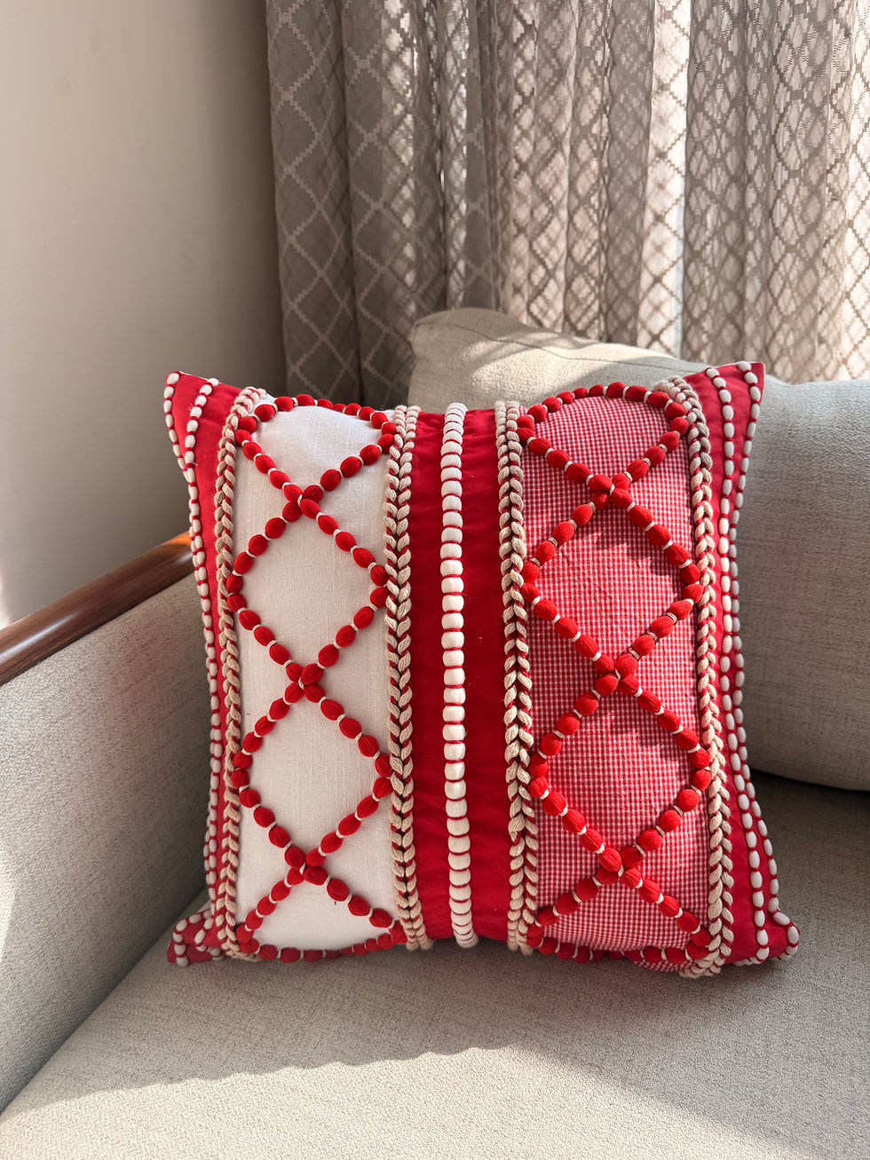 Thumbnail: Dori Red & White Christmas Cushion Cover
