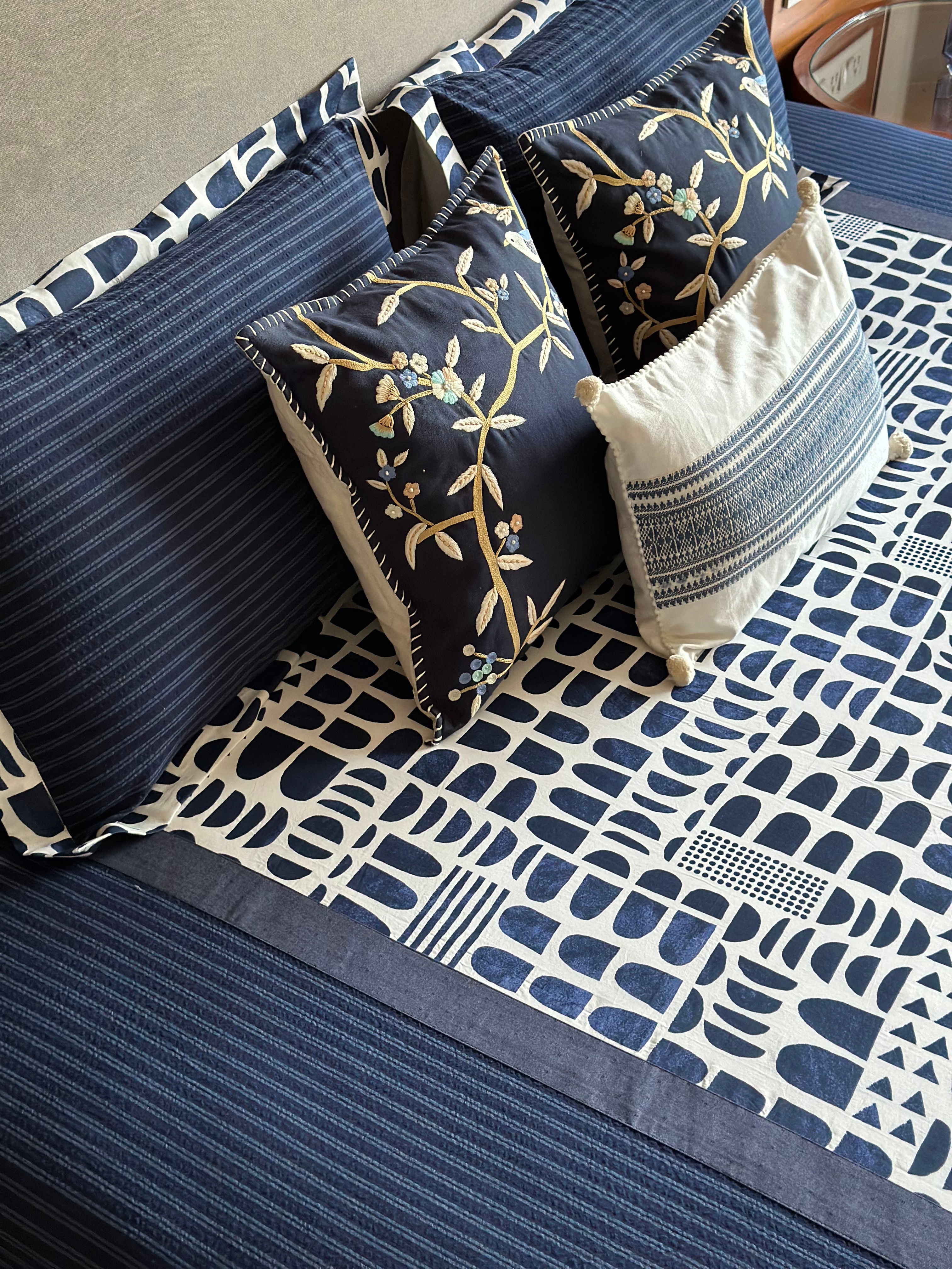 The Minimalist Indigo Stripe Bedsheet Set