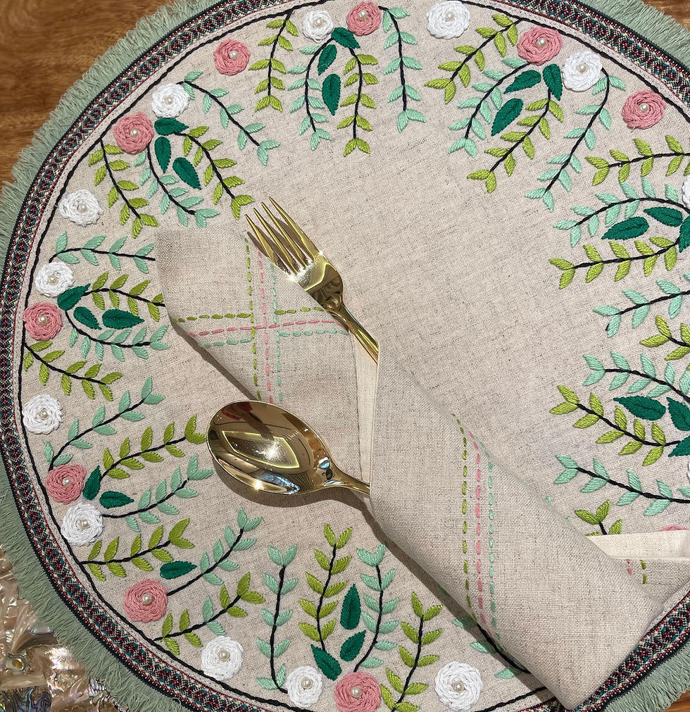 Thumbnail: Stitch Canvas Set of 6 Table Napkins (Pastel)