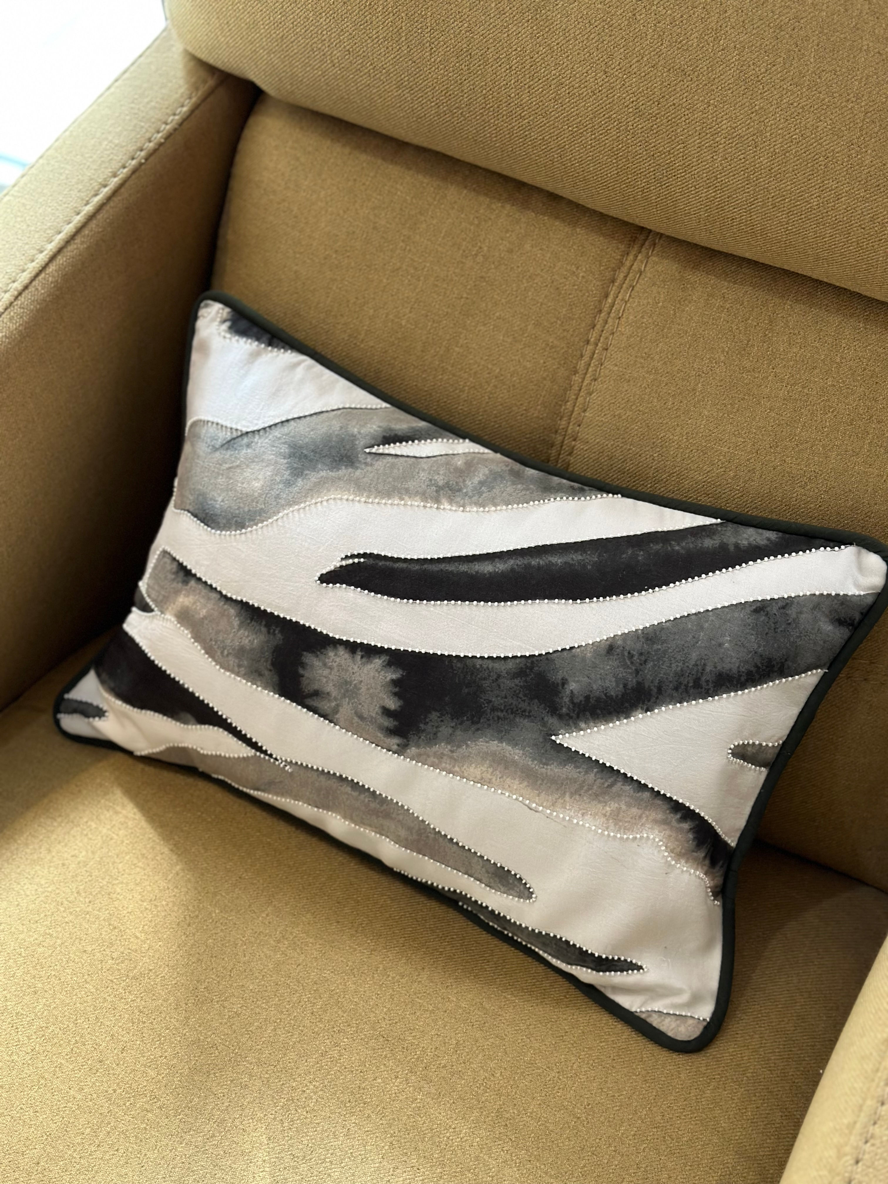 Bloom Forest Green leaves Pearl Cushion Covers