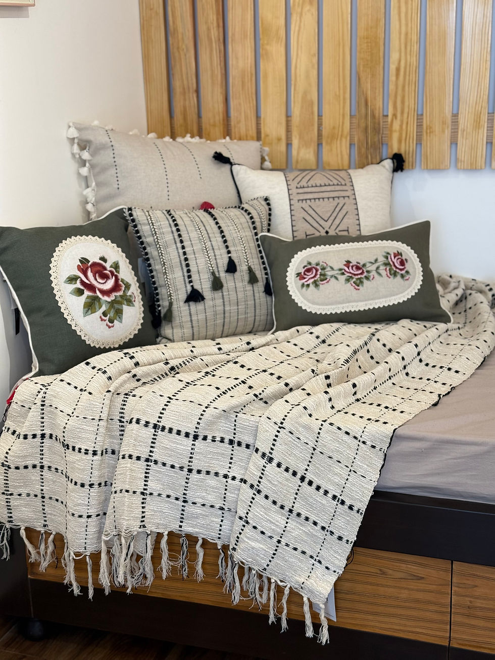 Thumbnail: Black or White Checkered Sofa Throw