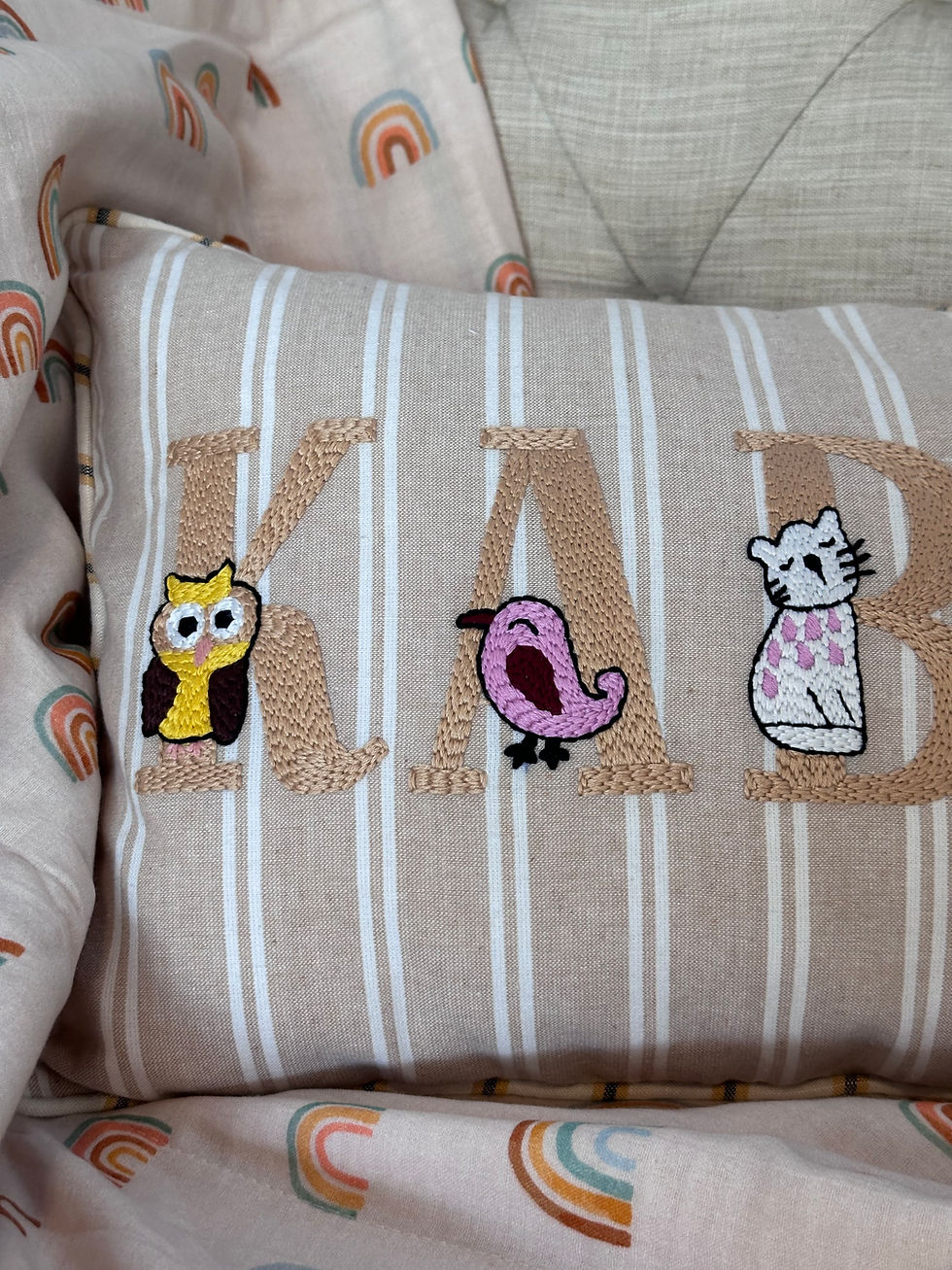 Thumbnail: Tots Animal Farm Personalised Name Cushion Cover