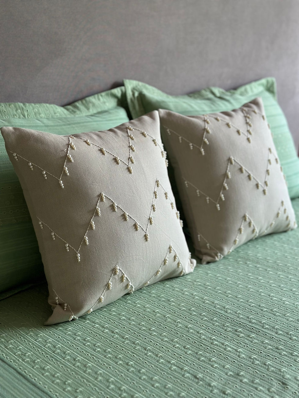 Thumbnail: Ivory Pearl Chevron Lines Cushion Cover