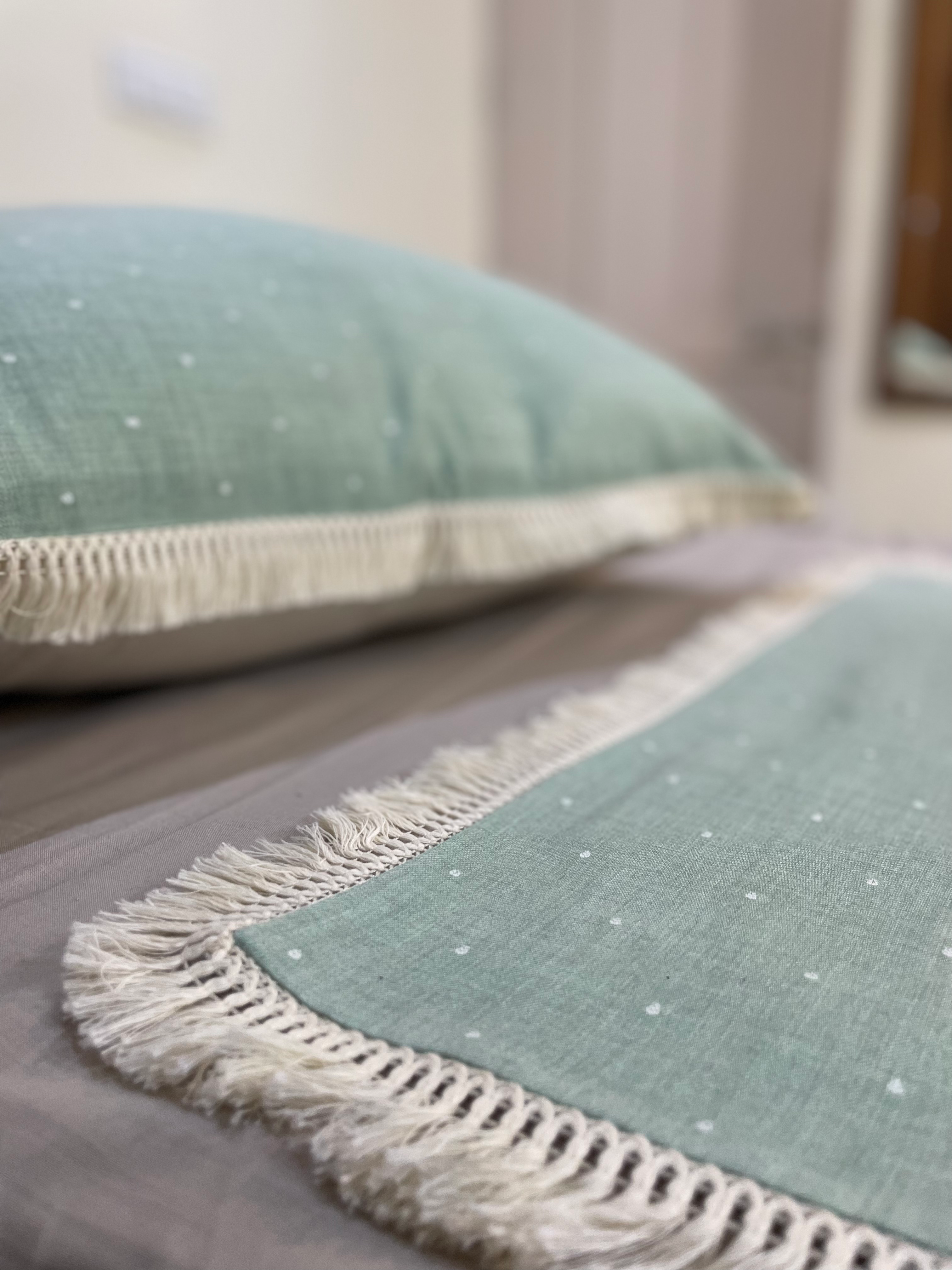 Melange Polka Green Cushion Covers 24x24"