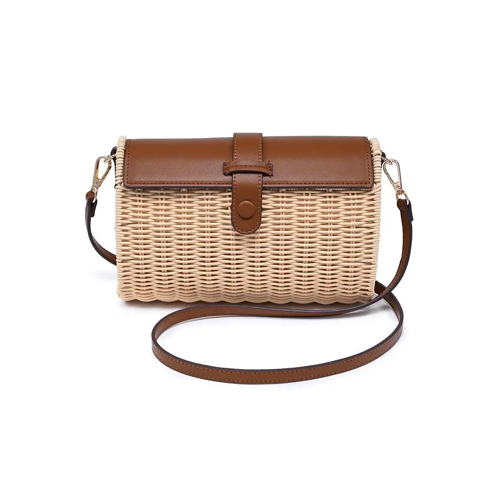 Thumbnail: Straw and Vegan Leather Crossbody