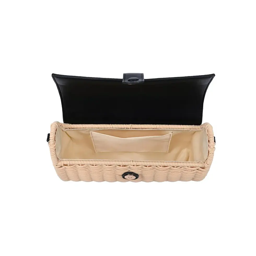 Thumbnail: Straw and Vegan Leather Crossbody