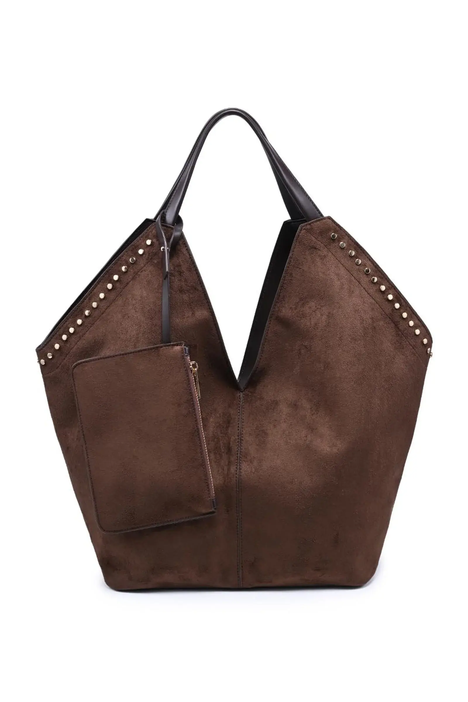 Stud-Trim Tote with Zip Pouch