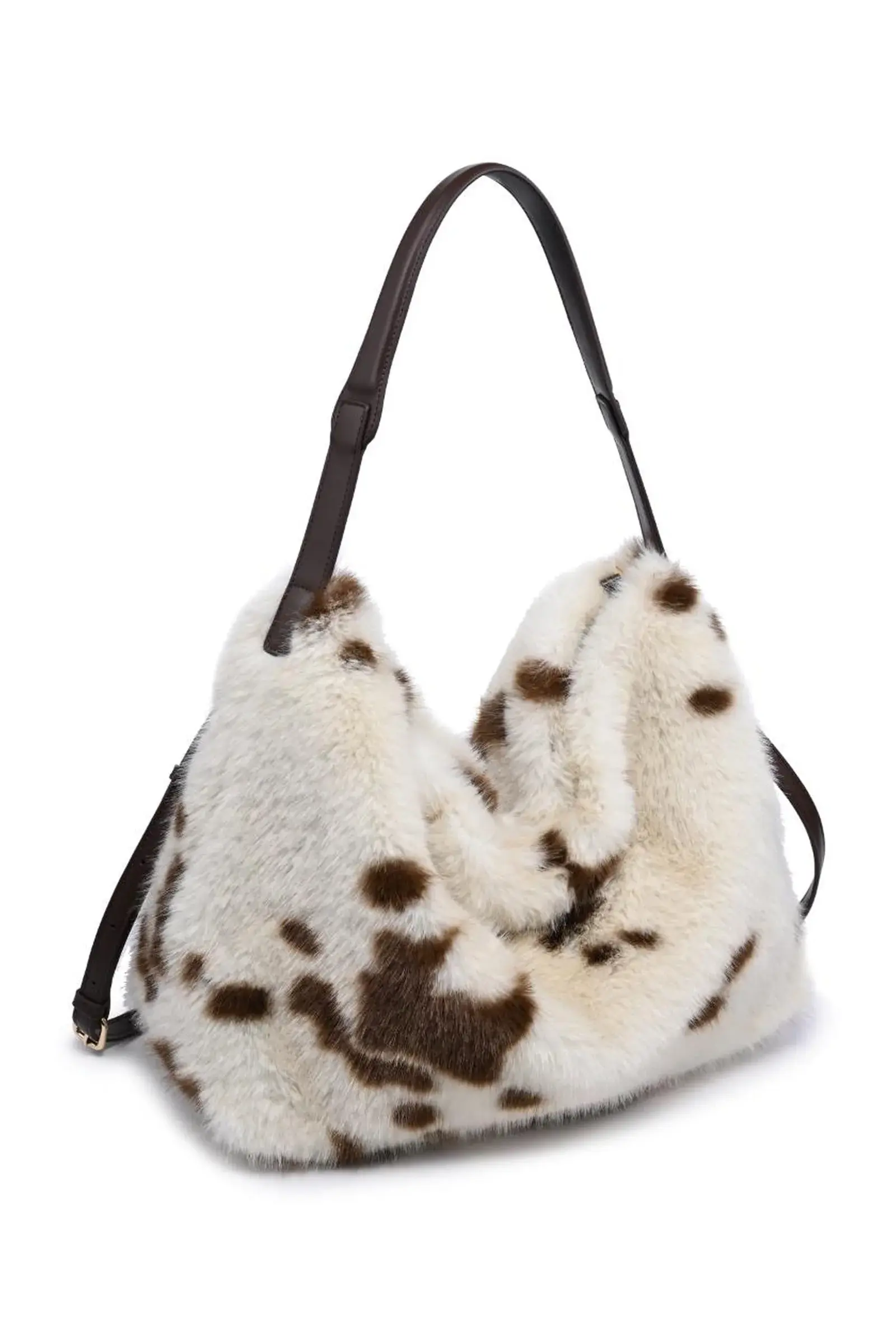 Plush-Texture Hobo Shoulder Bag