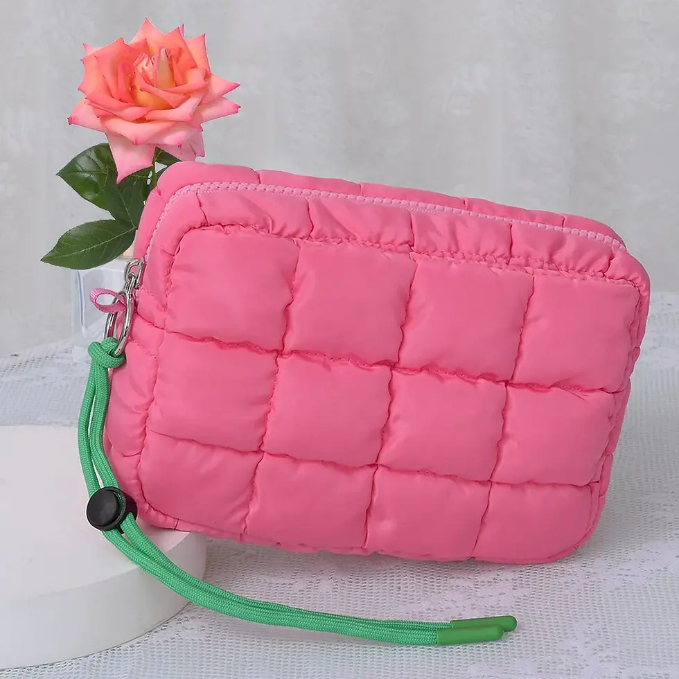 Thumbnail: Nylon Quilted Puffer Clutch/Pouch