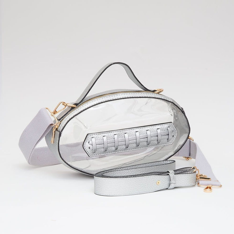 Thumbnail: Clear Gameday Football Stitch Detail Crossbody Bag