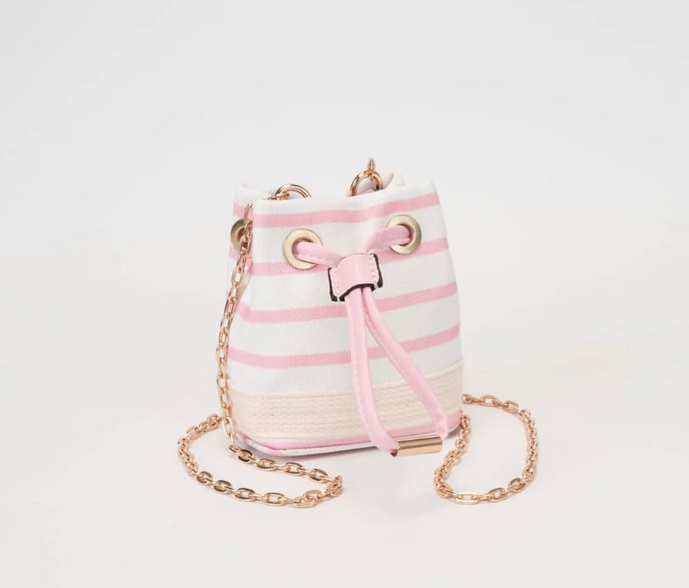 Thumbnail: Striped Mini Crossbody Bucket Bag