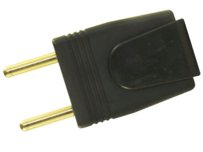 Ficha 2 polos s/tierra 10A, negro