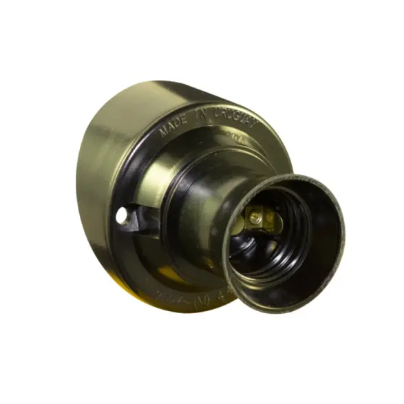 Receptáculo curvo rosca Edison E27 negro