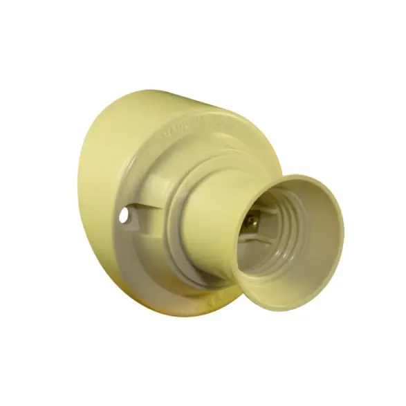 Receptáculo curvo rosca Edison E27 marfil