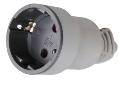 Ficha hembra schuko de goma gris 16A