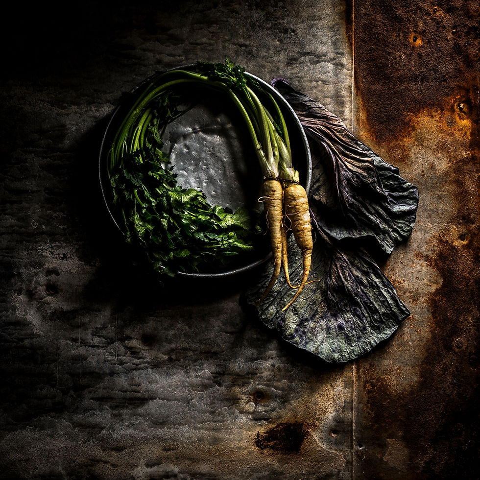 גזרים על משטח צילום סטיל לייף