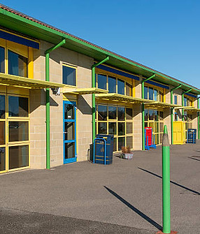 Exterior Cleaning of a daycare in spring, tx