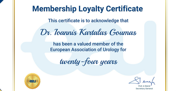 Ioannis Goumas EAU certificate