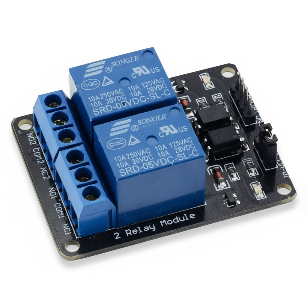 5V DC 2-Way 2-Channel Relay Module with Optocoupler Protection