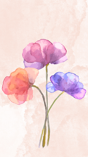 Watercolor Poppy Flower Phone Wallpaper.png