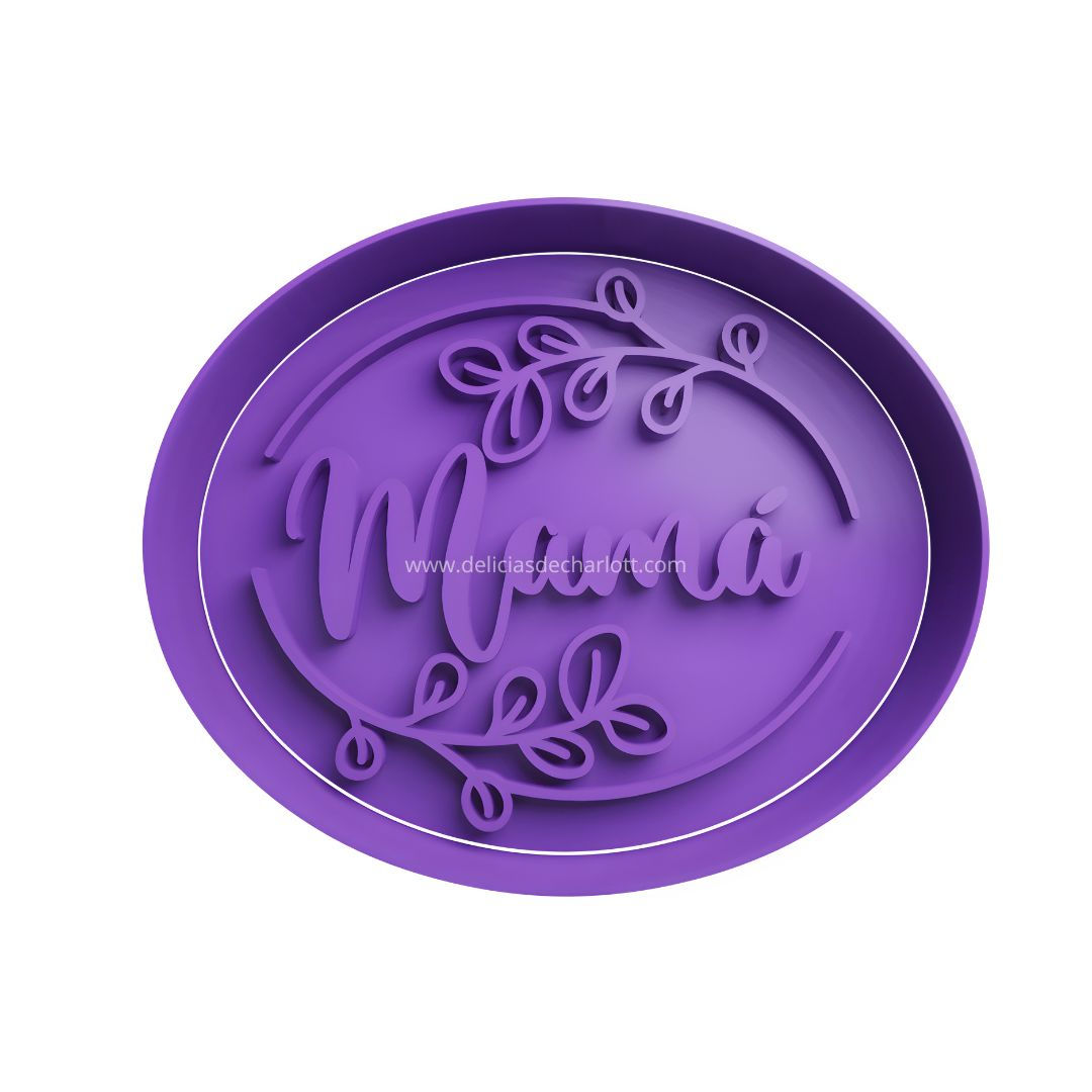 Cortador Mamá en Óvalo con Flores - Día de la Madre