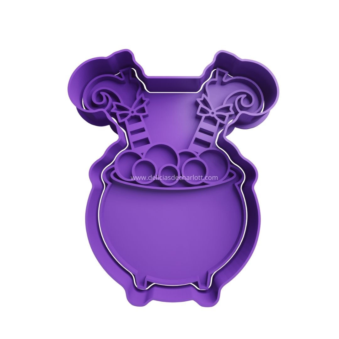 Cortador Caldero con Bruja - Halloween